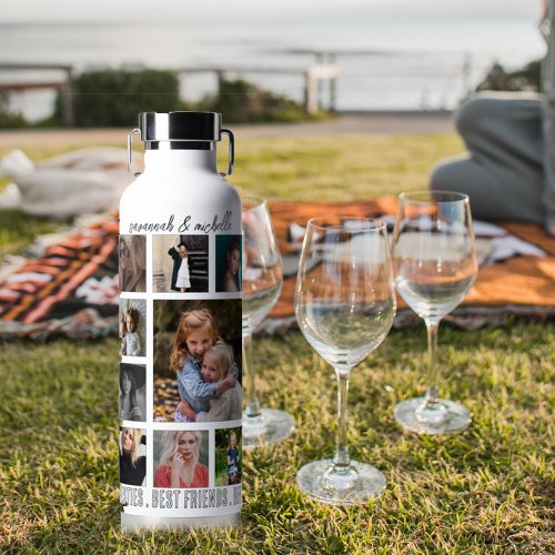 Best Friends Customized Photo Collage Water Bottle