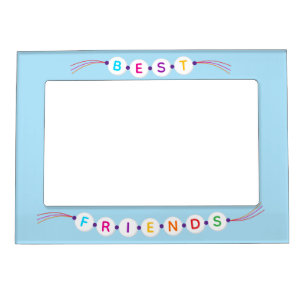 Best friends cute fun friendship bracelet blue magnetic frame