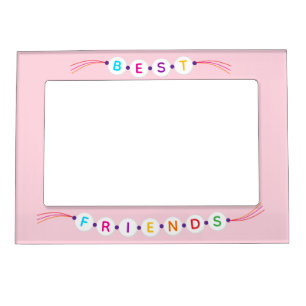 Best friends cute fun friendship bracelet pink magnetic frame