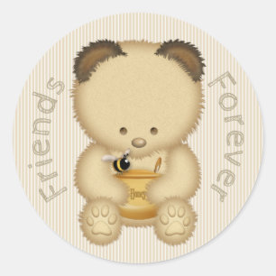 Best Friends Cute Honey Bear Classic Round Sticker