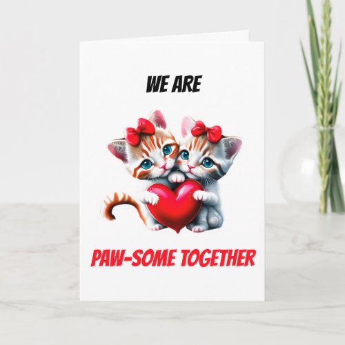 Best friends cute kitten couple pawsome together  holiday card