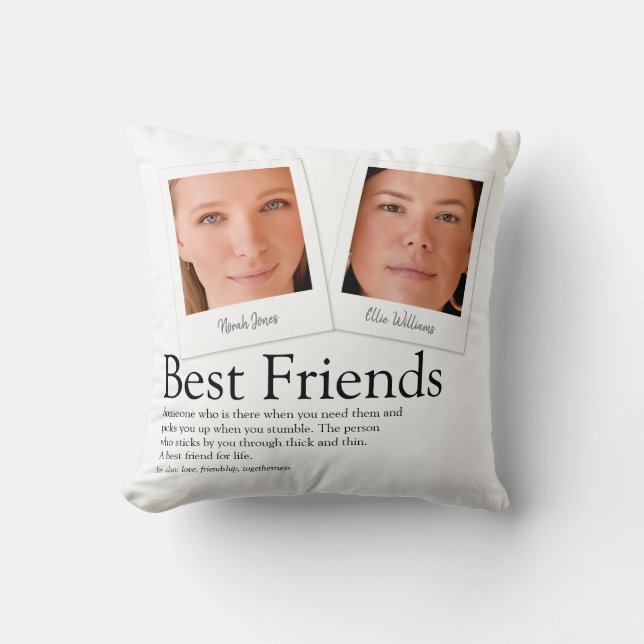 Best Friends Definition 2 Photos Throw Pillow (Front)