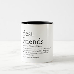 Best Friends Definition Modern Typographic Two-Tone Coffee Mug
