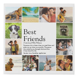 Best Friends Definition Photo Collage Faux Canvas Print