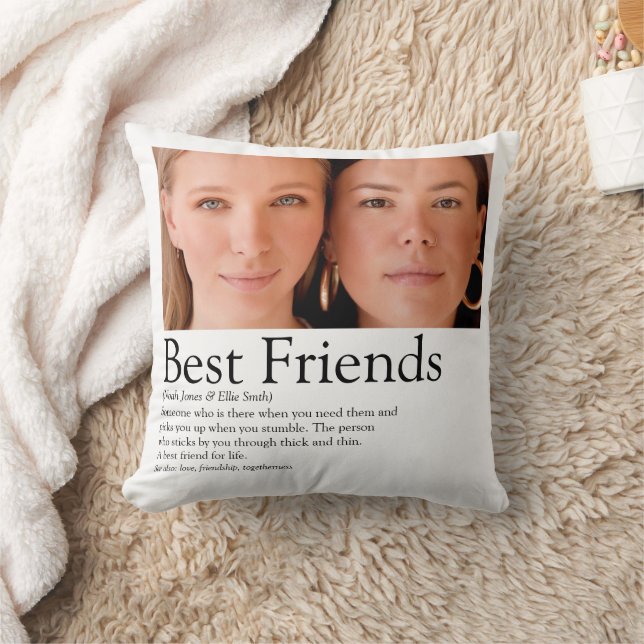 Best Friends Definition Photo Throw Pillow (Blanket)