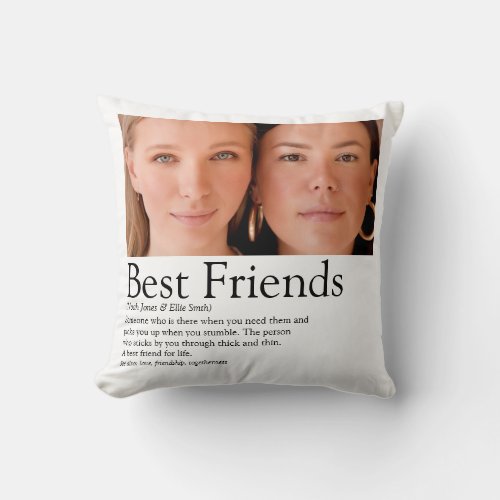 Best Friends Definition Photo Throw Pillow