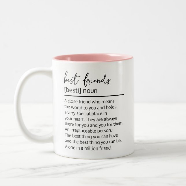 Best Friends Definition With Photo Two-Tone Coffee Mug (Left)