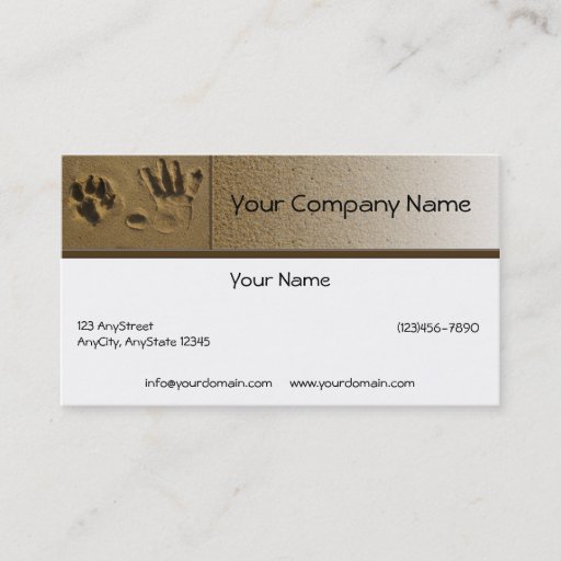 Customizable Best Friends Dog Paw and Hand Print Business Card Template