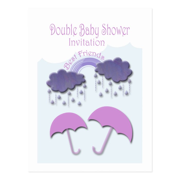 Best friends Double Baby Shower Invitation Cards Post Card