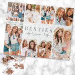 Best Friends Elegant BFF Collage Photo Jigsaw Puzzle<br><div class="desc">Personalized "Best Friend" Jigsaw Puzzle. This sweet and thoughtful jigsaw puzzle is a fun way to celebrate your friendship. It features space for eight photos, arranged around the border to highlight your favorite memories together, while keeping the focus on the meaningful text in the center. In the middle, "Best Friend"...</div>