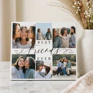 Best Friends Ever BFF Photo Collage Elegant Gift Plaque