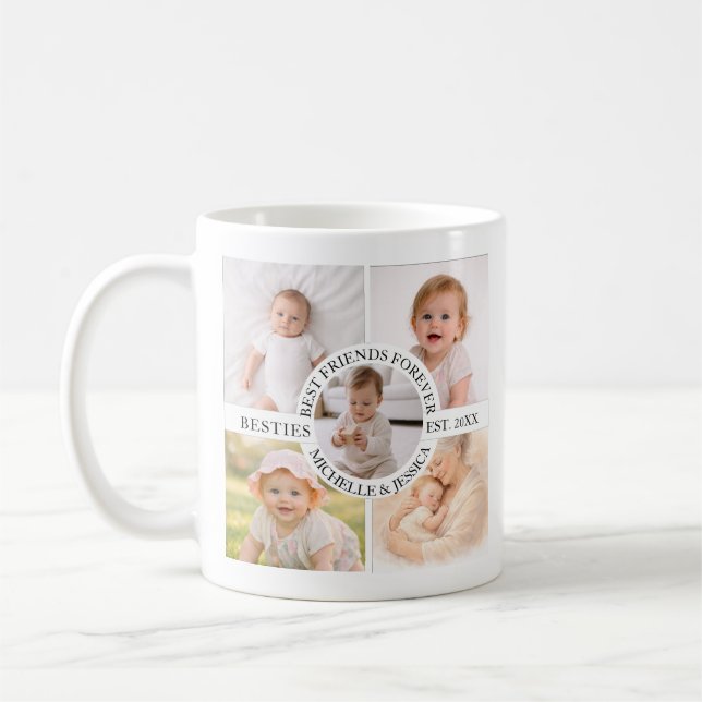 Best Friends Ever Photo Collage | Custom Bestie Coffee Mug (Left)