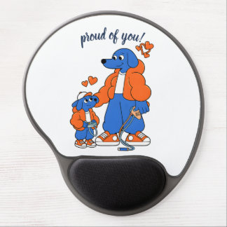 Best Friends : Father and son Blue Dog Duo ( Orang Gel Mouse Pad