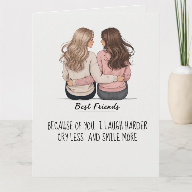 Best Friends Folded Card – Custom Back View BFF Fr (Front)