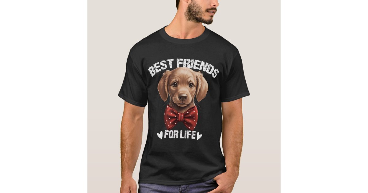 Official Zazzle apparel mockup with Best Friends for Life — Cute Puppy