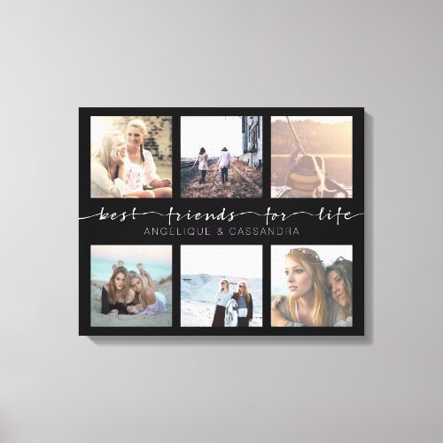 Best Friends for Life Instagram Photo Typography Canvas Print