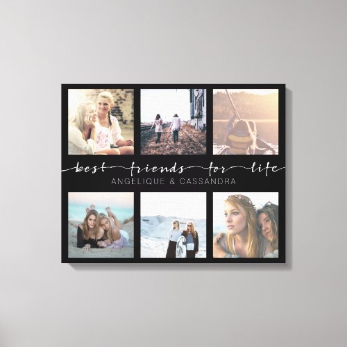 Best Friends for Life Instagram Photo Typography Canvas Print