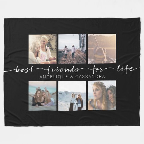 Best Friends for Life Instagram Photo Typography Fleece Blanket