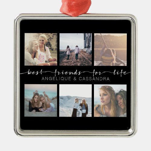 Best Friends for Life Typography Instagram Photo Metal Ornament
