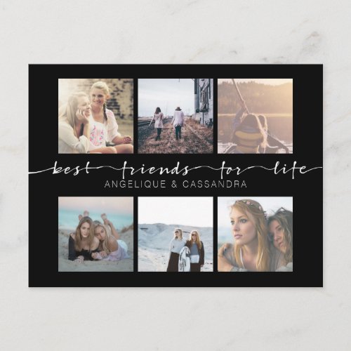 Best Friends for Life Typography Instagram Photos Postcard