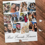 Best Friends Forever 12 Photo Collage Jigsaw Puzzle<br><div class="desc">BFF picture puzzle featuring a simple white background that you can change to any color,  12 favorite photos for you to replace with your own,  the title 'best friends forever',  and your names underneath.</div>