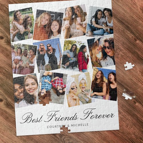 Best Friends Forever 12 Photo Collage Jigsaw Puzzle