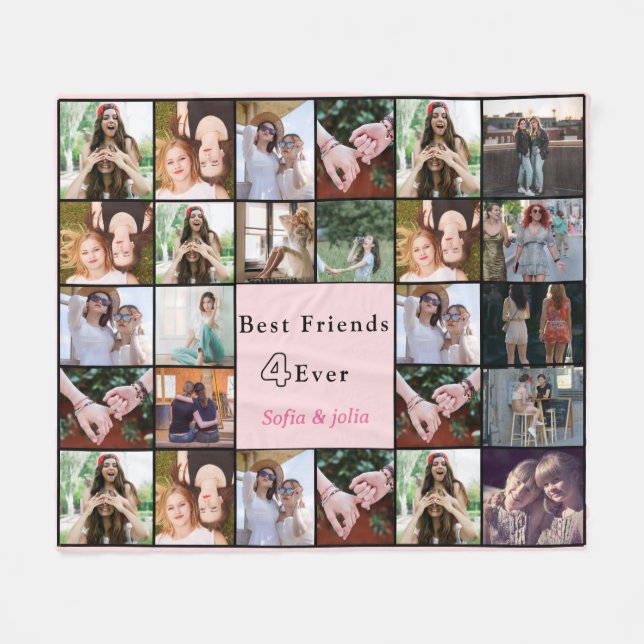 Best Friends Forever – 26 Photo Collage Blanket (Front (Horizontal))