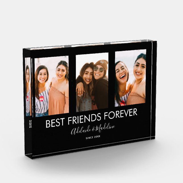Best Friends Forever 3 Photo Collage Gift Block (Left)