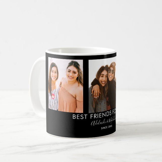 Best Friends Forever 3 Photo Collage Gift Coffee Mug (Front Left)