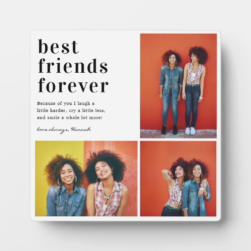 Best Friends Forever  3 Photo Collage Gift Plaque