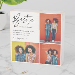 Best Friends Forever | 3 Photo Collage Gift  Wooden Box Sign