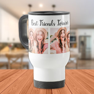 Best Friends Forever 3 Photo Names Travel Mug