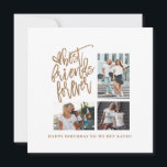 Best Friends Forever 3 Photo Script Happy birthday Cards<br><div class="desc">Send your best friend happy birthday wishes with This stylish gold script Best Friends Forever design and your three favorite photos on a white background.  Easily swap in your photos with the template samples,  and personalise with your greeting at the bottom on the front and other side.</div>