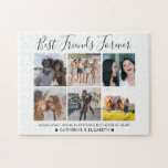 Best Friends Forever 6 Photo BFF Besties Quote Jigsaw Puzzle<br><div class="desc">Trendy Best Friends Forever 6 Photo BFF Besties Quote Jigsaw Puzzle Best friends are the sisters that life gives us! A tribute to the bond only best friends understand, this print features 5 of your favorite photos of you and your BFF. You can easily customize the photo, quote, names and...</div>
