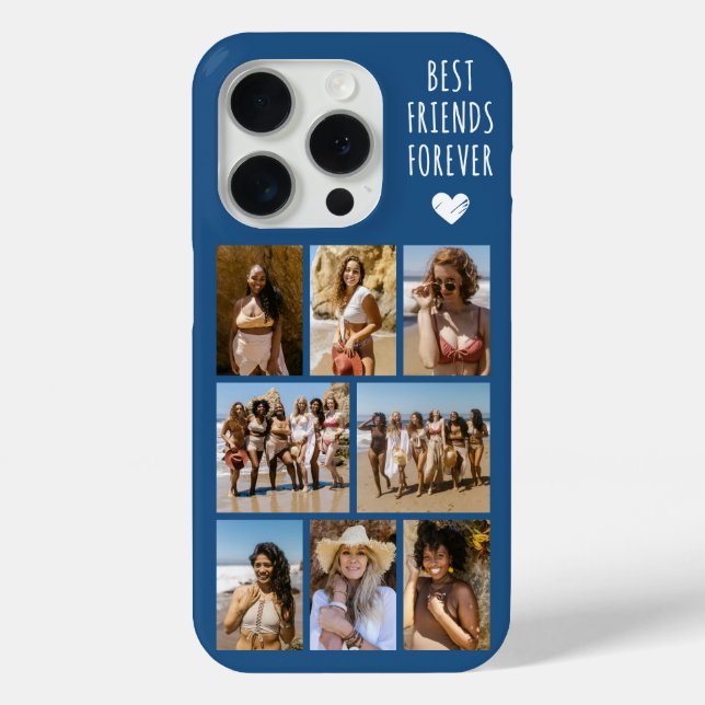 Best Friends Forever 8 Photo Blue Case-Mate iPhone Case (Back)