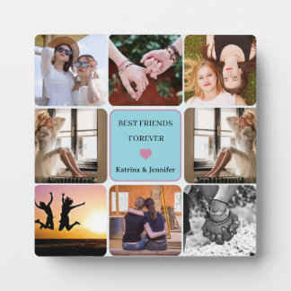 Best Friends Forever 8-Photo Collage with names Plaque
