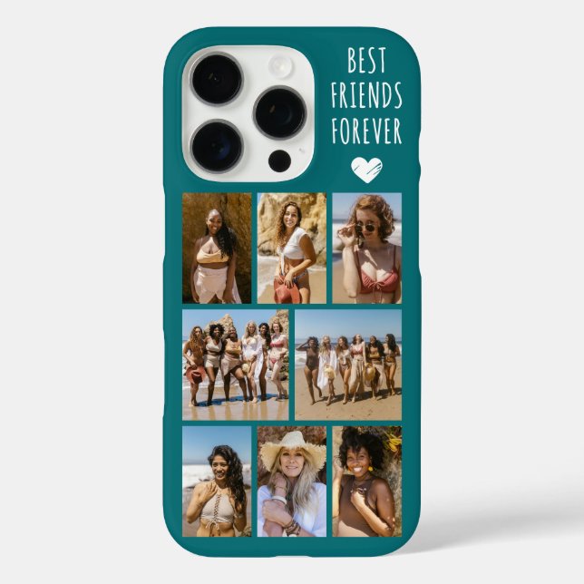 Best Friends Forever 8 Photo Teal Case-Mate iPhone Case (Back)