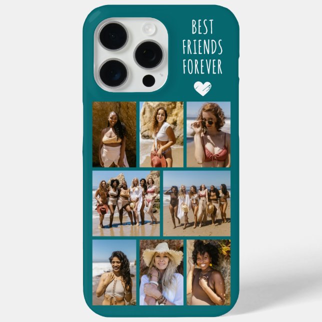 Best Friends Forever 8 Photo Teal Case-Mate iPhone Case (Back)