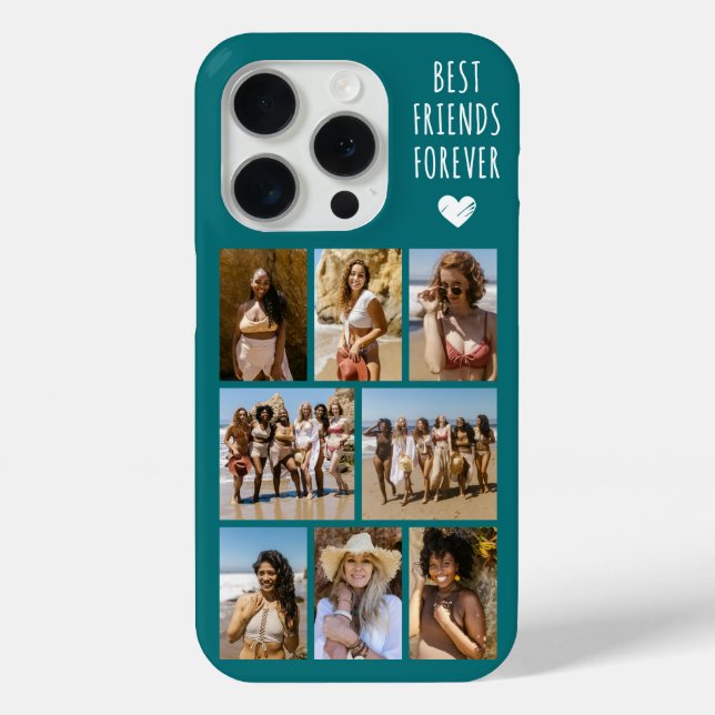 Best Friends Forever 8 Photo Teal Case-Mate iPhone Case (Back)