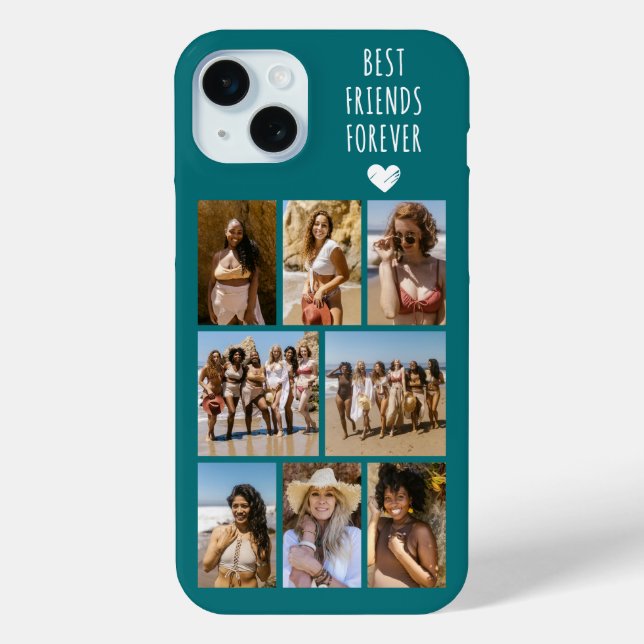 Best Friends Forever 8 Photo Teal Case-Mate iPhone Case (Back)