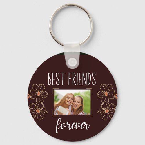 Best friends forever add your photo cute birthday keychain
