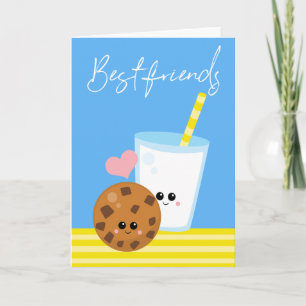 Best Friends Forever BBF Milk And Cookie Kawaii Card