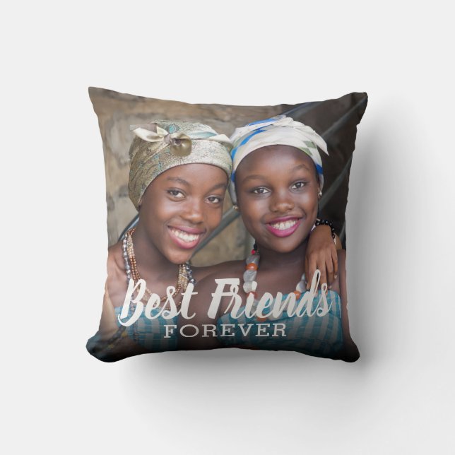 Best Friends Forever | Besties Photo Throw Pillow (Front)