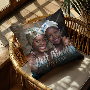 Best Friends Forever Besties Photo Throw Pillow