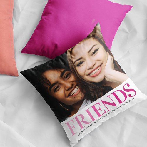 Best Friends Forever  Besties Photo Throw Pillow