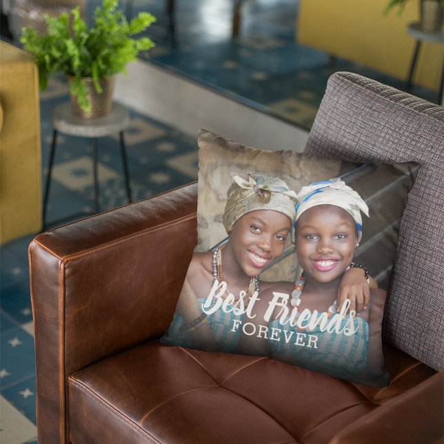 Best Friends Forever | Besties Photo Throw Pillow (Creator Uploaded)