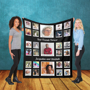 Best Friends Forever BFF Besties Photos & Text Fleece Blanket