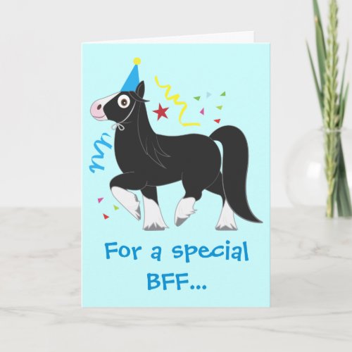 Best Friends Forever BFF Birthday with Horse Card