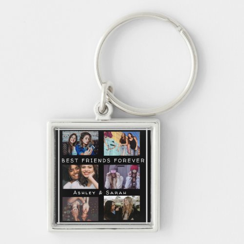 Best Friends Forever BFF Custom 6 Photo Collage Keychain