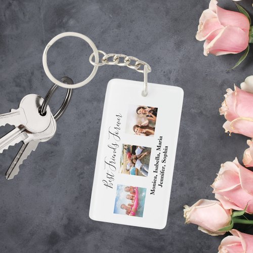 Best friends forever BFF custom photo names Keychain